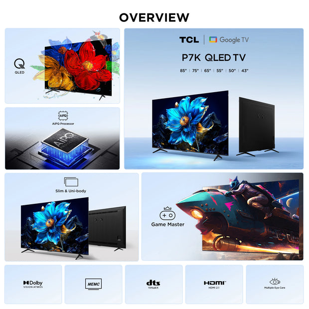 TCL P7K/P71K/T6C/P79K 50''/55''/65''/75''/85'' QLED TV