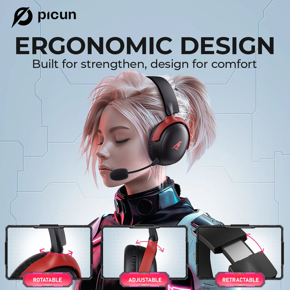 Picun G3 Gaming Wireless Headphone with Mic