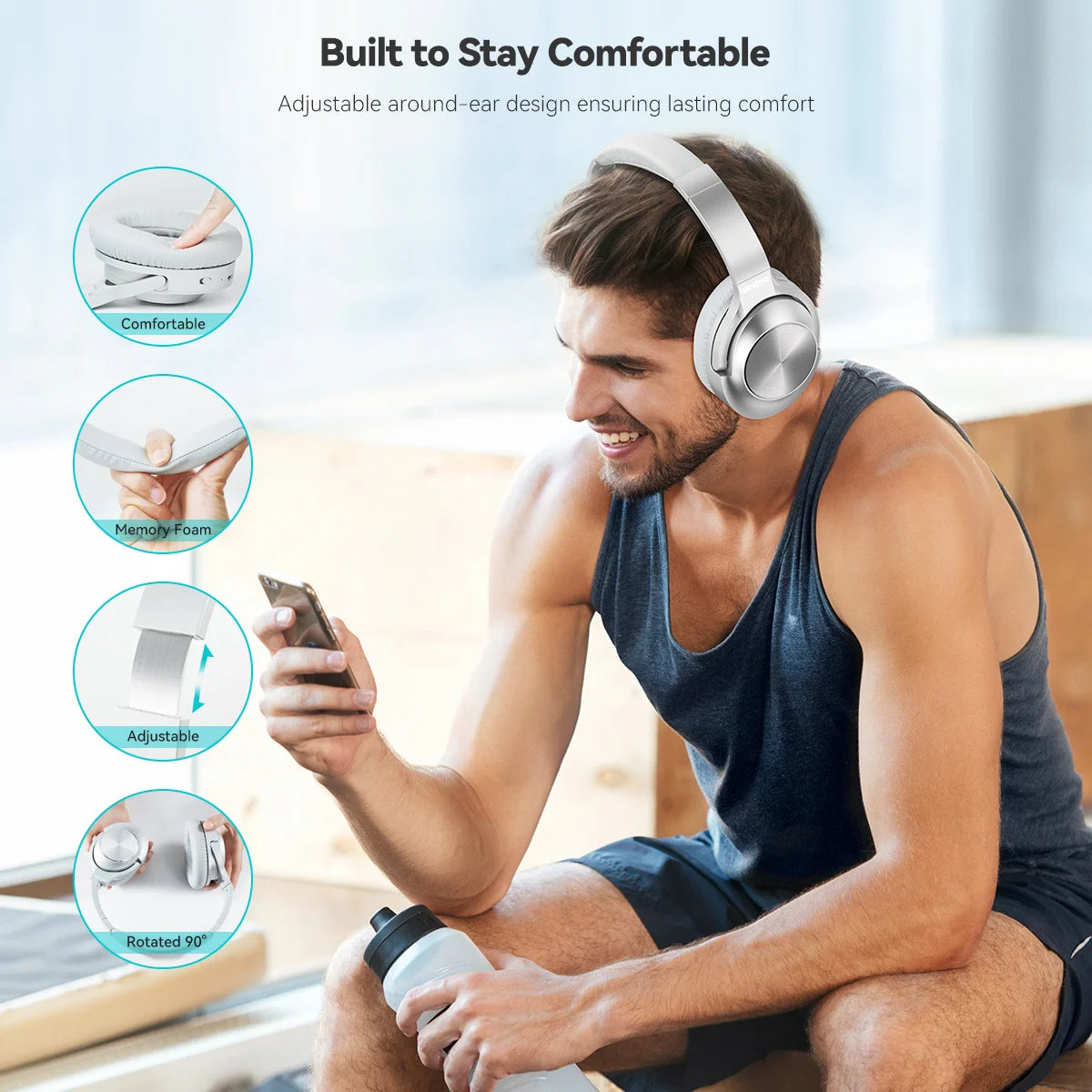 JH-ANC805B Active Noise Cancelling Wireless Headphones