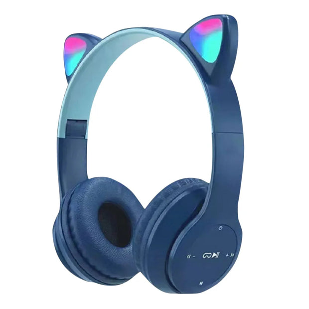 Cute Cat Ear Bluetooth Headphones LED Light Flash