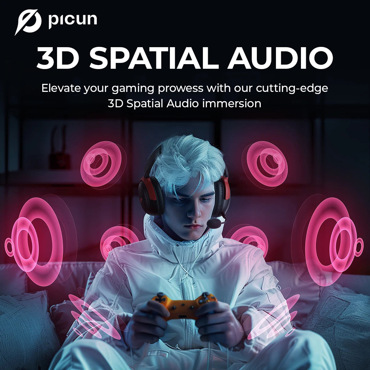 Picun G3 Gaming Wireless Headphone with Mic